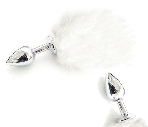 Plug anale con coda bianco - con,