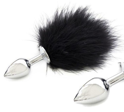 Plug anale con coda nero - con,